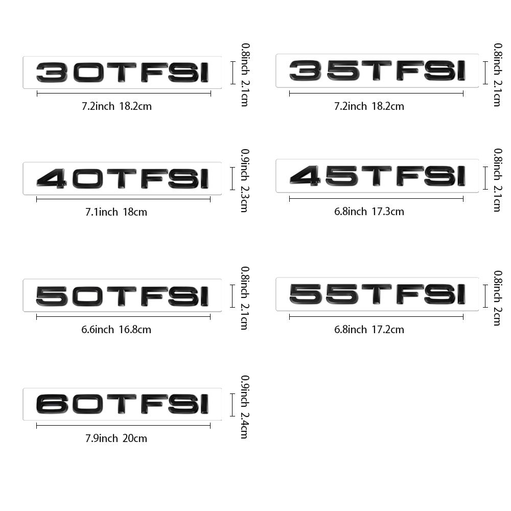 30TFSI 35TFSI 40TFSI 45TFSI 50TFSI 55TFSI 60TFSI Sline 3D ABS Adesivo Lettera Badge Posteriore Baule Auto per Decorazione Logo AUDI