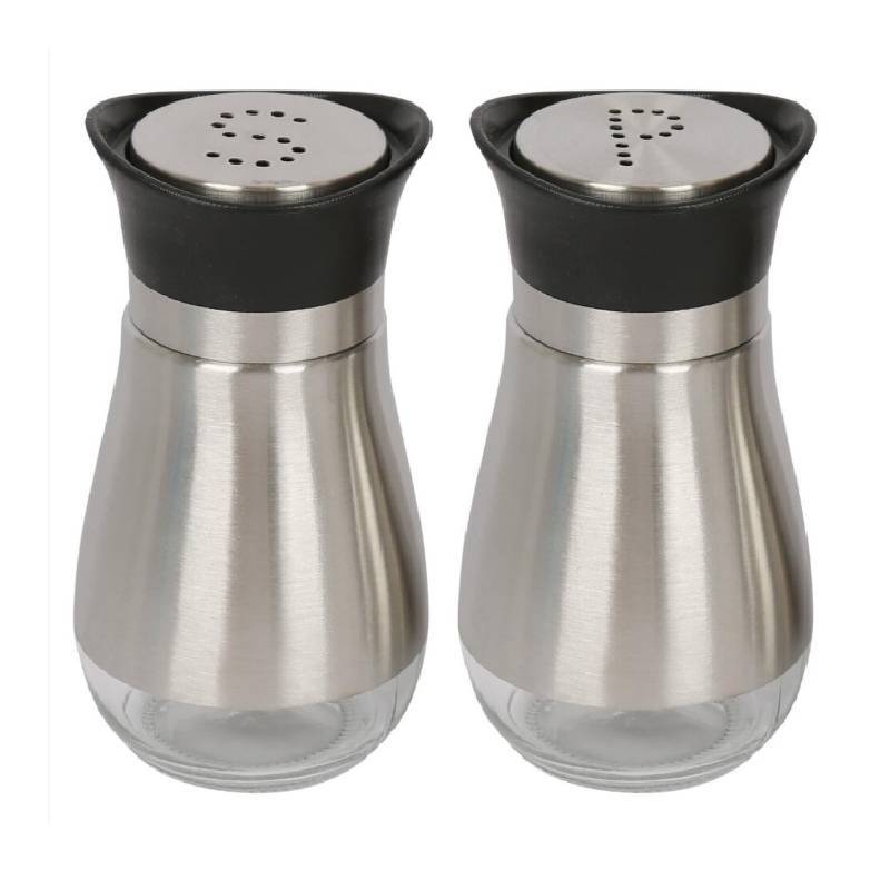 Modern Kitchen Spice Jar Set With Glass And Stainless Steel For Home Cooking And Bbq
