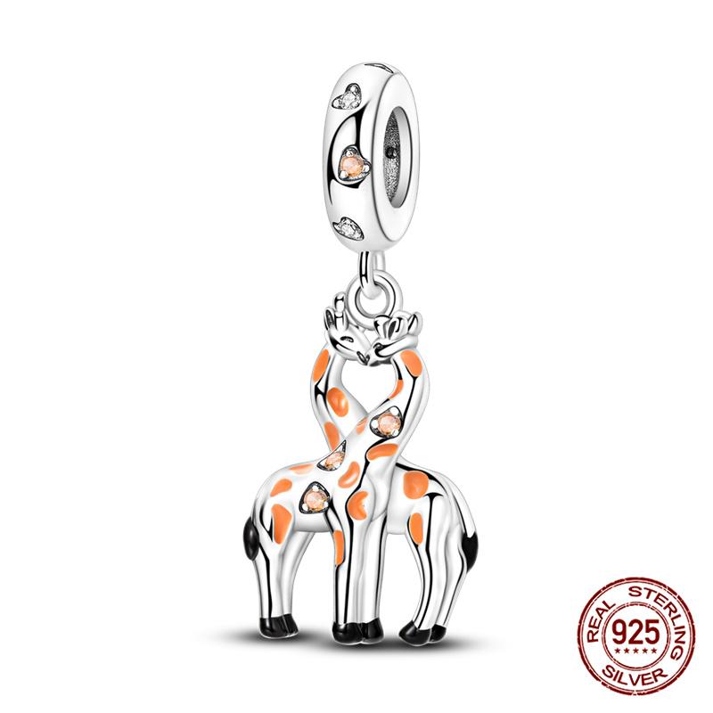 100% 925 silver Animal Series Bulldog Zebra Squirrel Charms Fit Original 925 Bracelet DIY Jewelry Making Women Gift