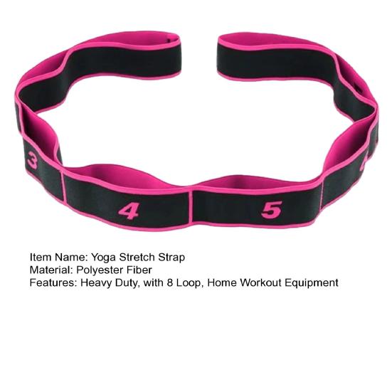 8 Halka ile Yoga Esnetme Kayışı Pilates Bale Dans Jimnastik Esneklik Antrenmanı Elastik Bant Kadın Egzersiz Fizik Tedavi