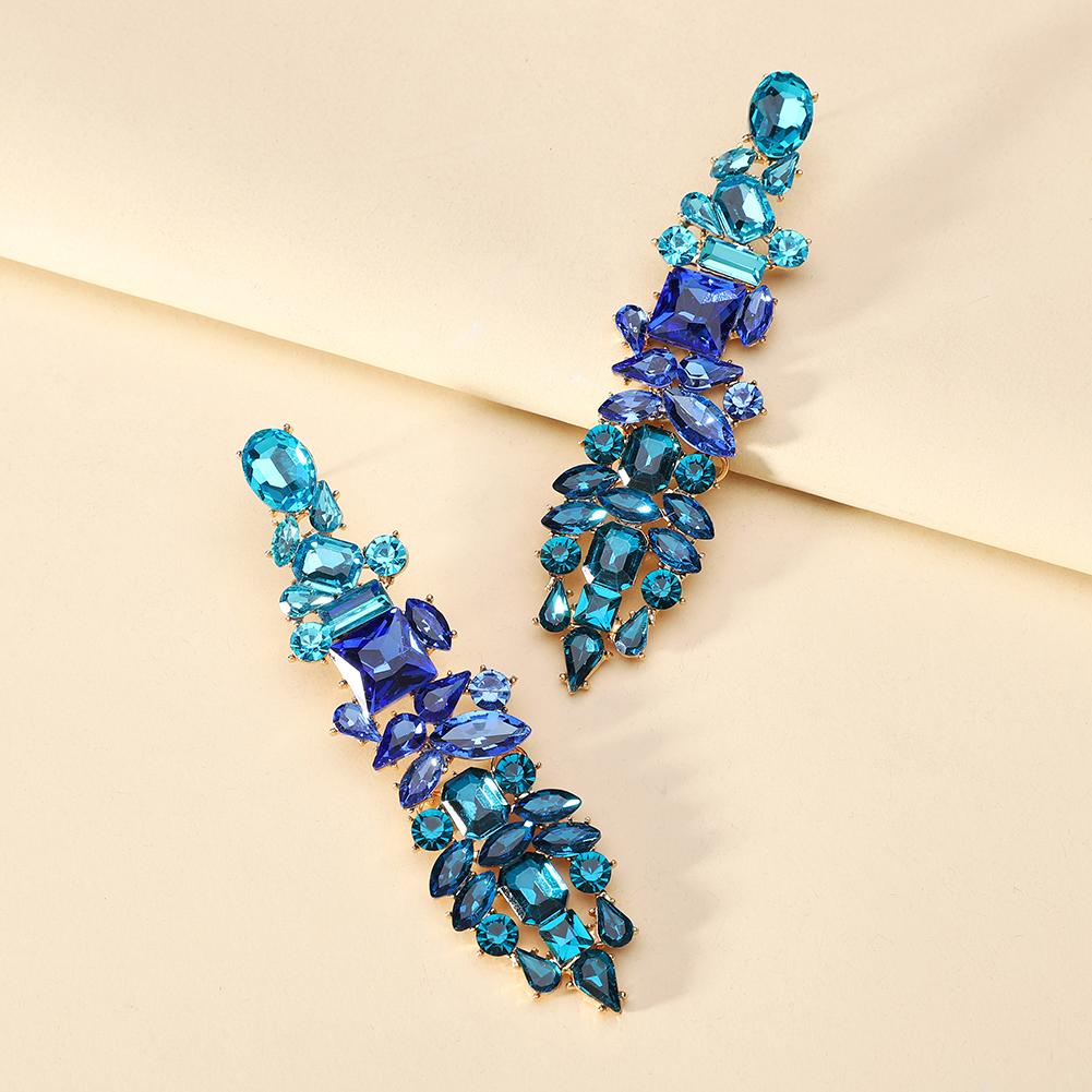 Visací náušnice s kamínky pro ženy, kapkové, výrazné, párty šperky, doplňky