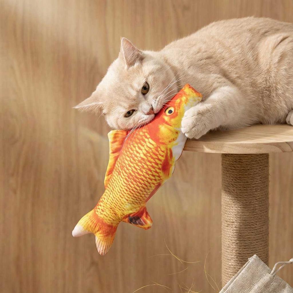 Simulierter Fisch, Kauspielzeugpuppe, Katzenminze Beißspielzeug,