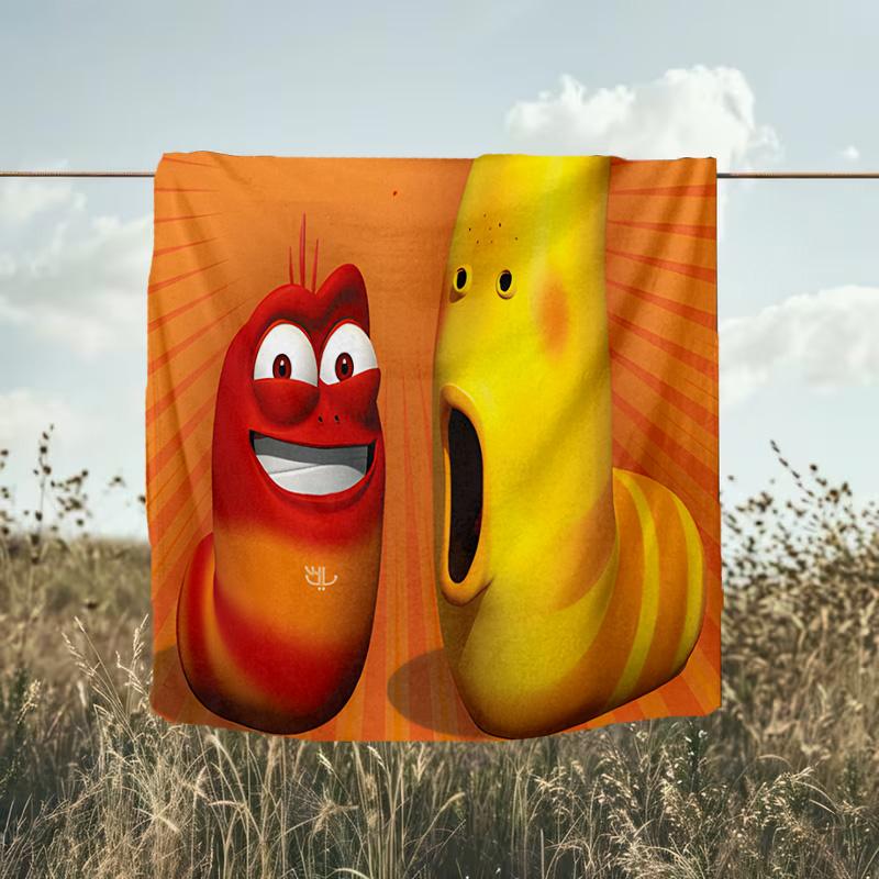 1PC Larva Blanket Flannel Throw for Sofa, Indoor, Camping, Living Room, Office, Chair, And Bed Soft Birthday Christmas Gift