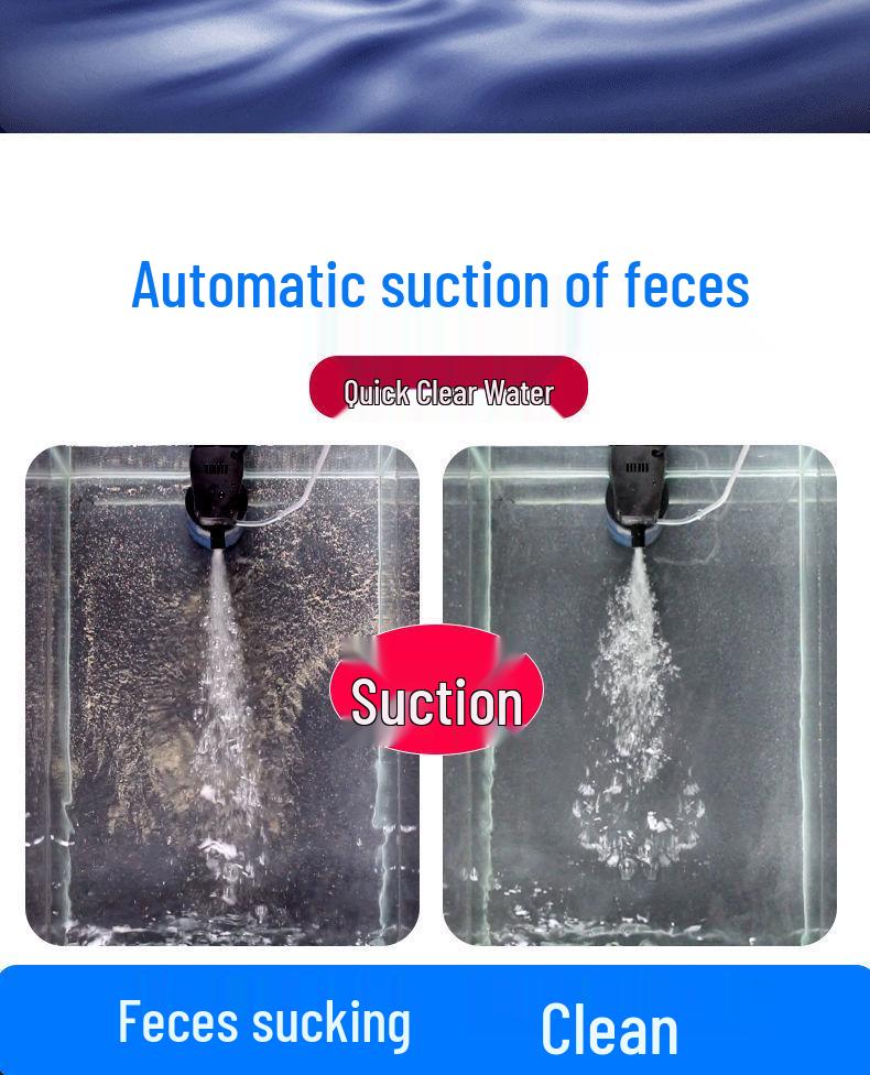 Silent Aquarium Filter: Submersible 3-in-1 Water Purifier, Circulator, and Oxygen Pump with Poop Suction Feature.