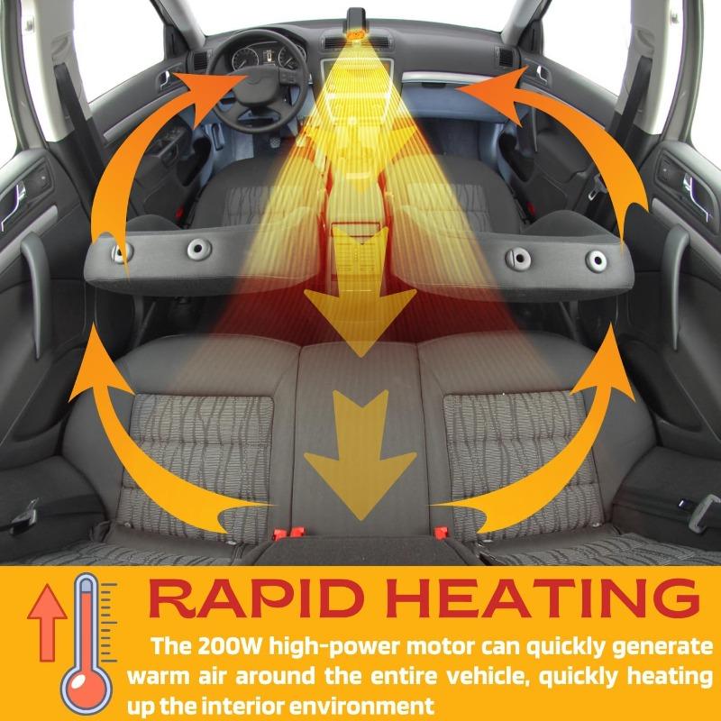 Car Defogger 12V 200W Heater Fans Windshield Defrosting Demister Frost Snow Removal Heating Dryer Window Warmer Auto Accessory