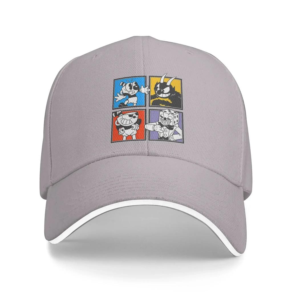 Cuphead Sun Baseball Cap Summer Unisex Adult Characters Print Trucker Hat Adjustable Casual Outdoor Gym Snapback Cap