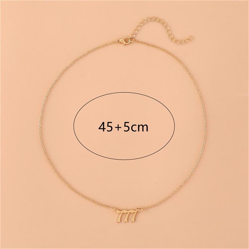 European Style 777 Angel Number Stainless Steel Necklace - Luxury Design Women's Clavicle Chain