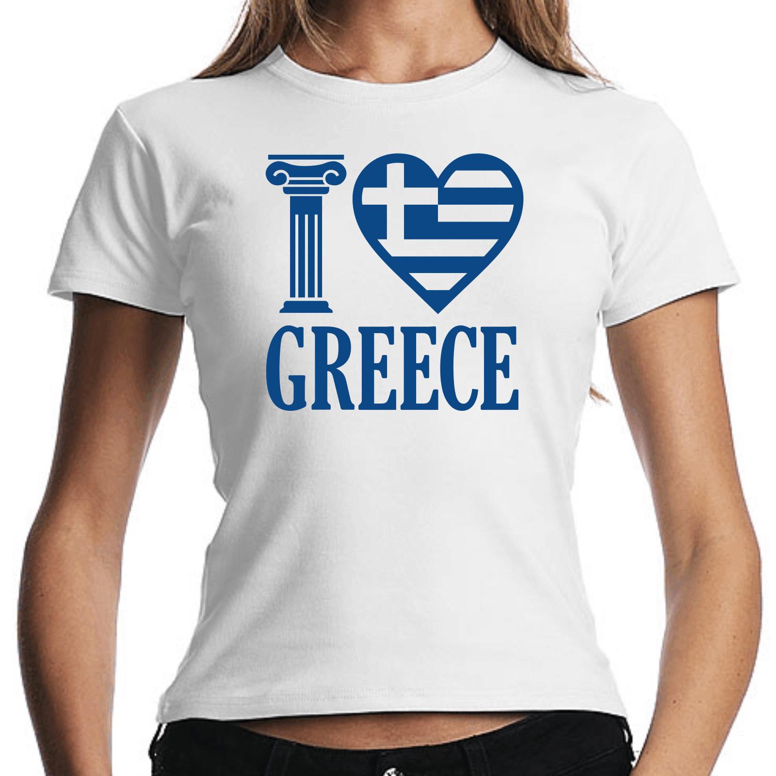 J adore La Grèce Grieche Grec Hellas Femme Lady Damen Girlie T-Shirt Mens Womens Tees Top S