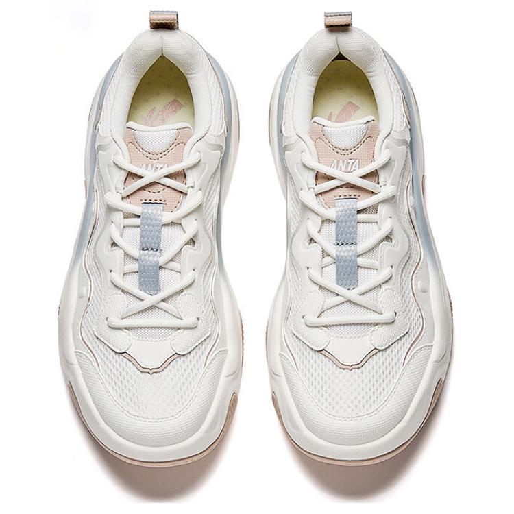 Anta Coral Comfortable Versatile Lightweight Durable Breathable Low-Top Casual Shoes Women sneaker White Pink Blue 122528882-1