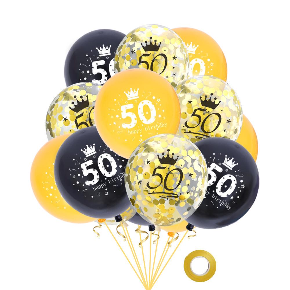 30th, 50th, 60th Birthday Confetti Balloons Combo for Adult Parties