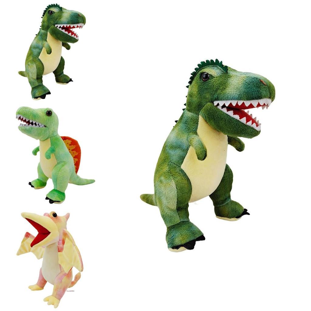 Jucării de pluș adorabile dinozaur, perfecte cadouri de sărbători, Triceratops și T-rex