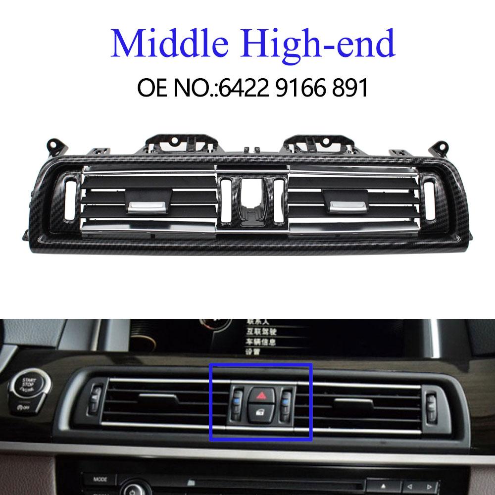 Carbon Fiber Front Rear Left Right Chromed AC Vent Grille Outlet Cover Panel For BMW 5 Series F10 F11 F18 520 525 528 530
