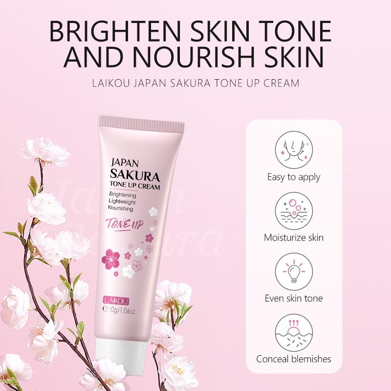 LAIKOU Japan Sakura Tone Up Cream Conceal Blemishes Brightening 30g