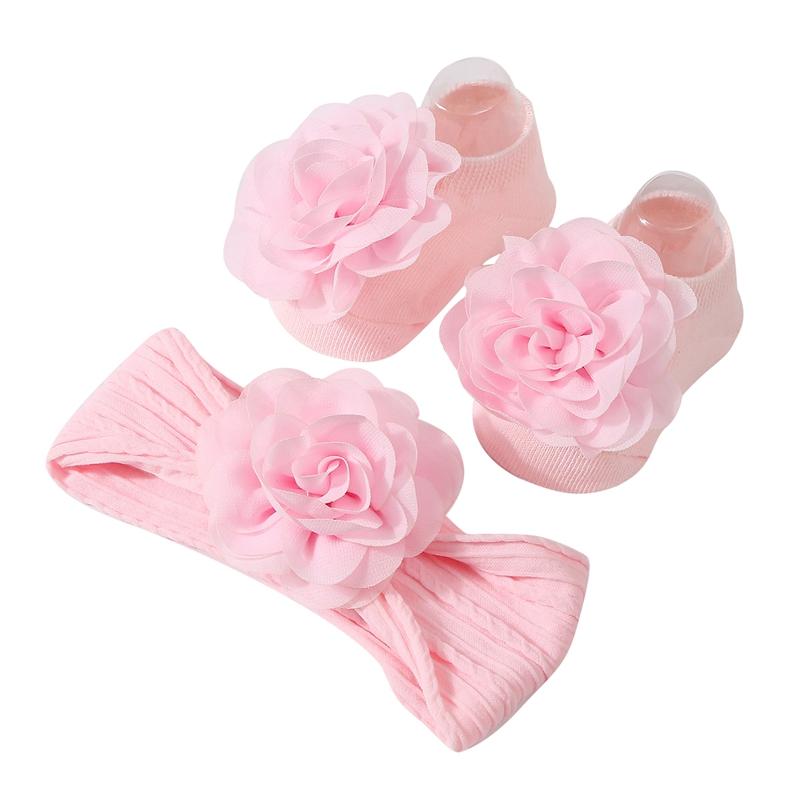 

Pudcoco Детские носки с цветами Мягкие вязаные носки с эластичной повязкой на голову с цветком для свадебной вечеринки 0-1 год