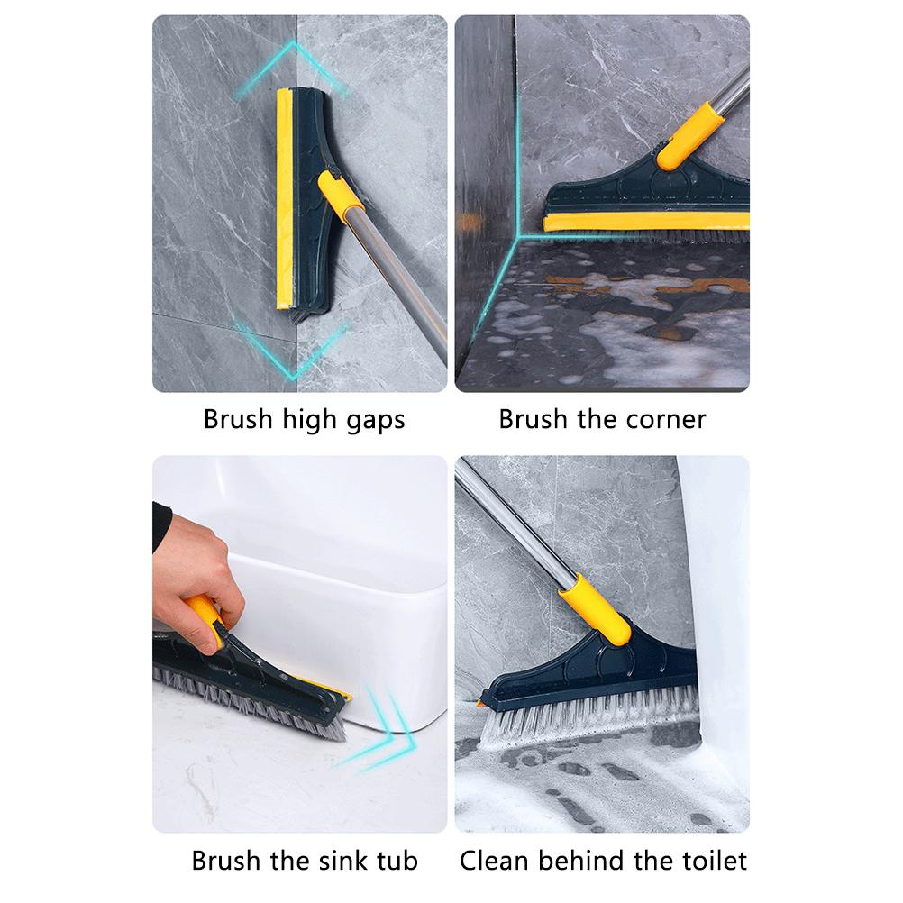 Floor Scrub Brush with Detachable Long Handle 120 degrees  Rotating Shower Floor Scrubber Household