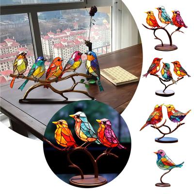 Vogelhaus-Ornament, Glasfarbe, Kunsthandwerk, handgefertigt, kreatives Geschenk, Ornament, Metallornament