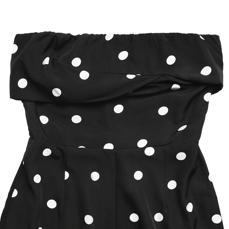French Holiday Polka Dot Sleeveless Bandeau Jumpsuit (2026 Collection)
