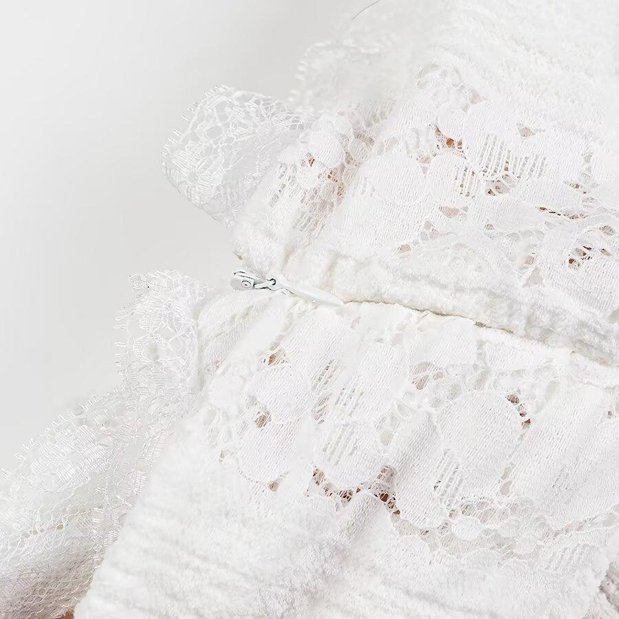 2024 Winter Collection: Women's European & American Style One-Shoulder Lace Dress