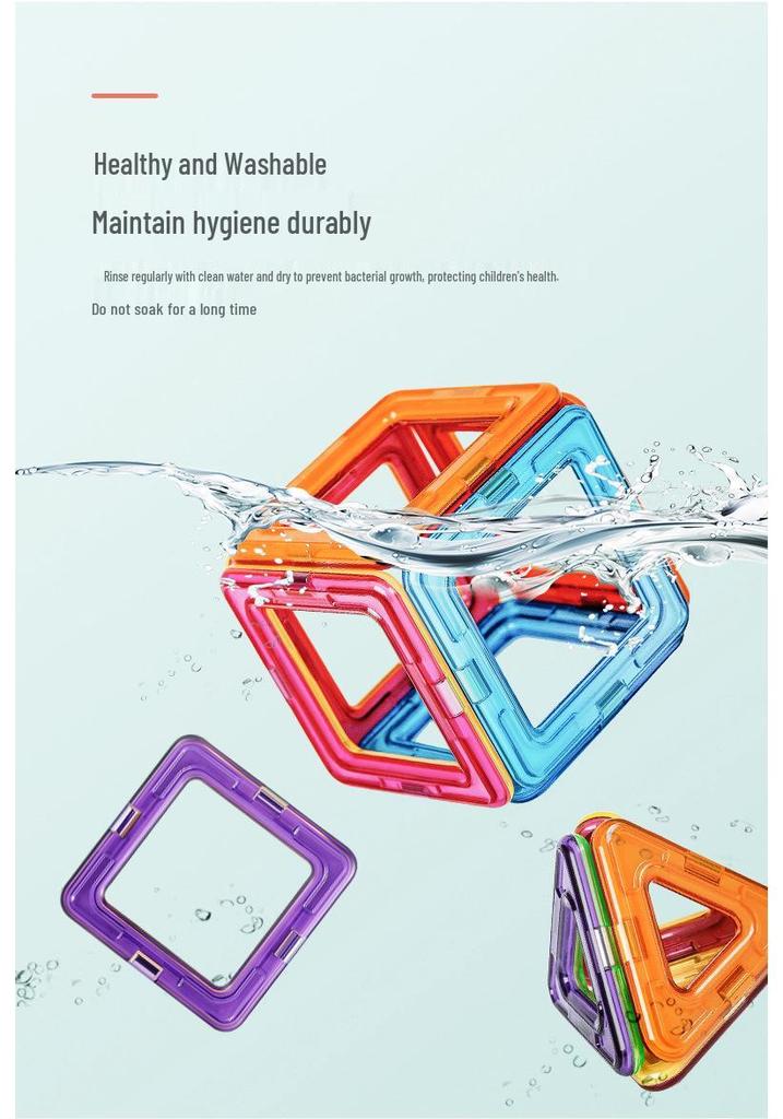 Large Magnetic Building Tiles Set for Kids - Educational Suction Magnet Blocks