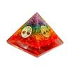 Crystal Pyramid of Seven Chakras with Four Sided Tree of Life Symbol for Reiki Healing, Balancing Chakra