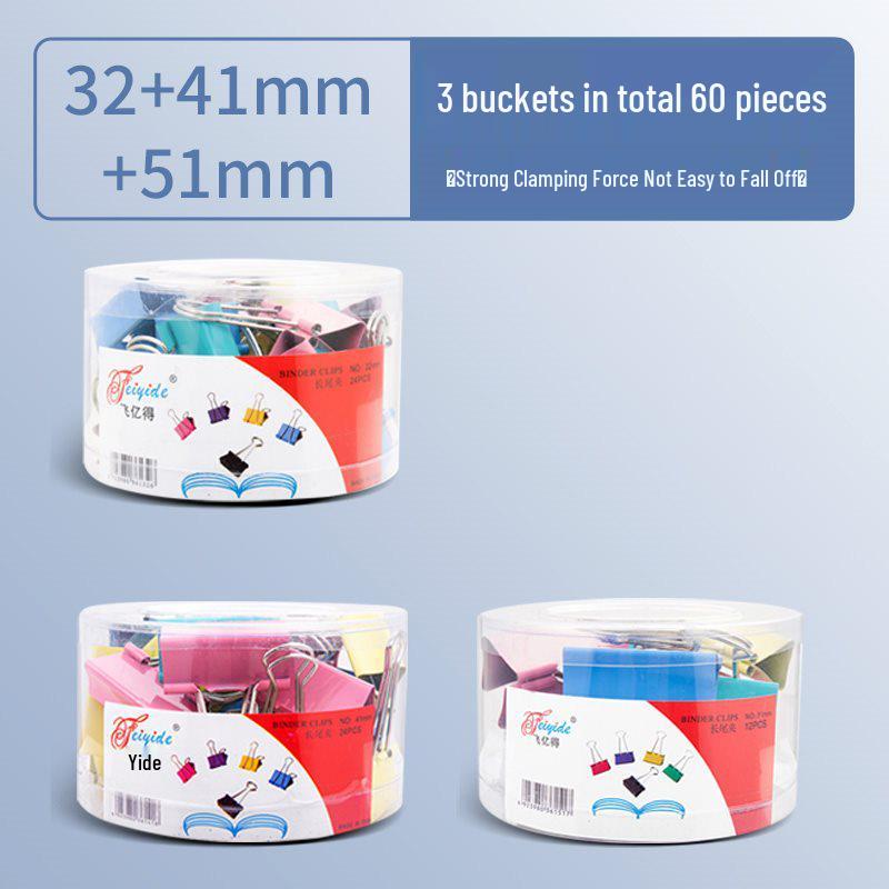 Mixed Pack of Colored Bulldog Clips - Large, Medium, and Small Paper Clips for Documents and Books