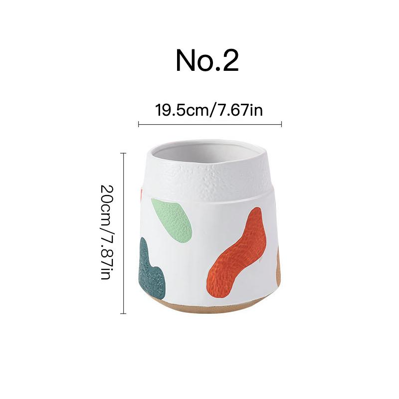 Creative Hand Painted Flower Pot Succulent Pot Ceramic Planter Home Decor Desktop Ornament Garden Decoration Bonsai Plant Pot