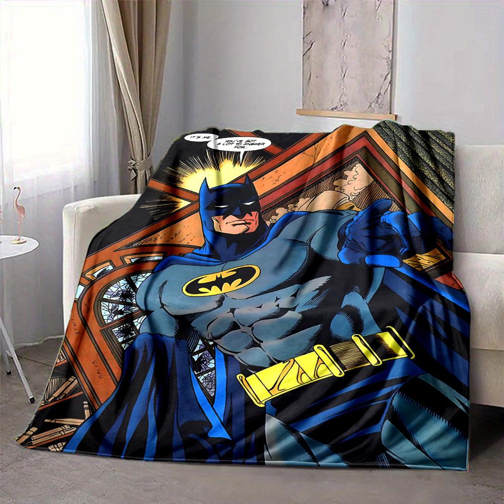 1pc Batman, Superhero Blanket Lightweight Flannel Throw For Sofa, Bed, Travel, Camping, Livingroom, Office, Couch, Chair, And Bed