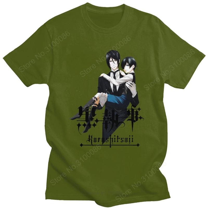Cool Black Butler Tshirt Unisex Short Sleeve Kuroshitsuji Ciel T Shirt Phantomhive Printed Tshirt Soft Cotton Anime Unisexga Tee Tops