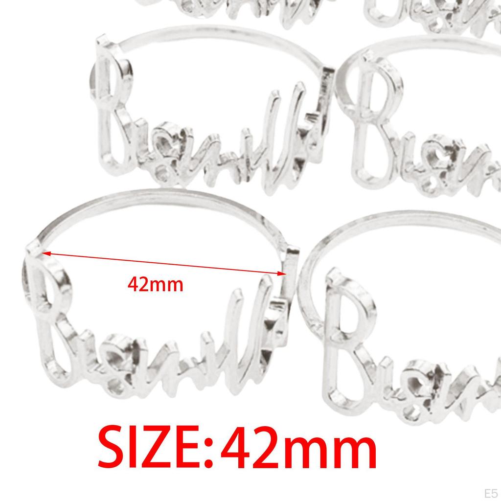 10 Pieces Cloth Napkin Holders, Round Alphabet Buckles Holder, Serviette for Home