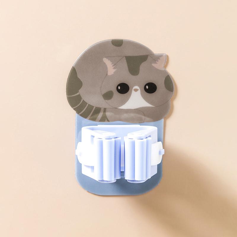 Self Adhesive Wall Mop Holder Brush Organizer Rack Multi-Purpse Door Keys Umbrella Hanger Hook Bathroom Toothbrush Storage