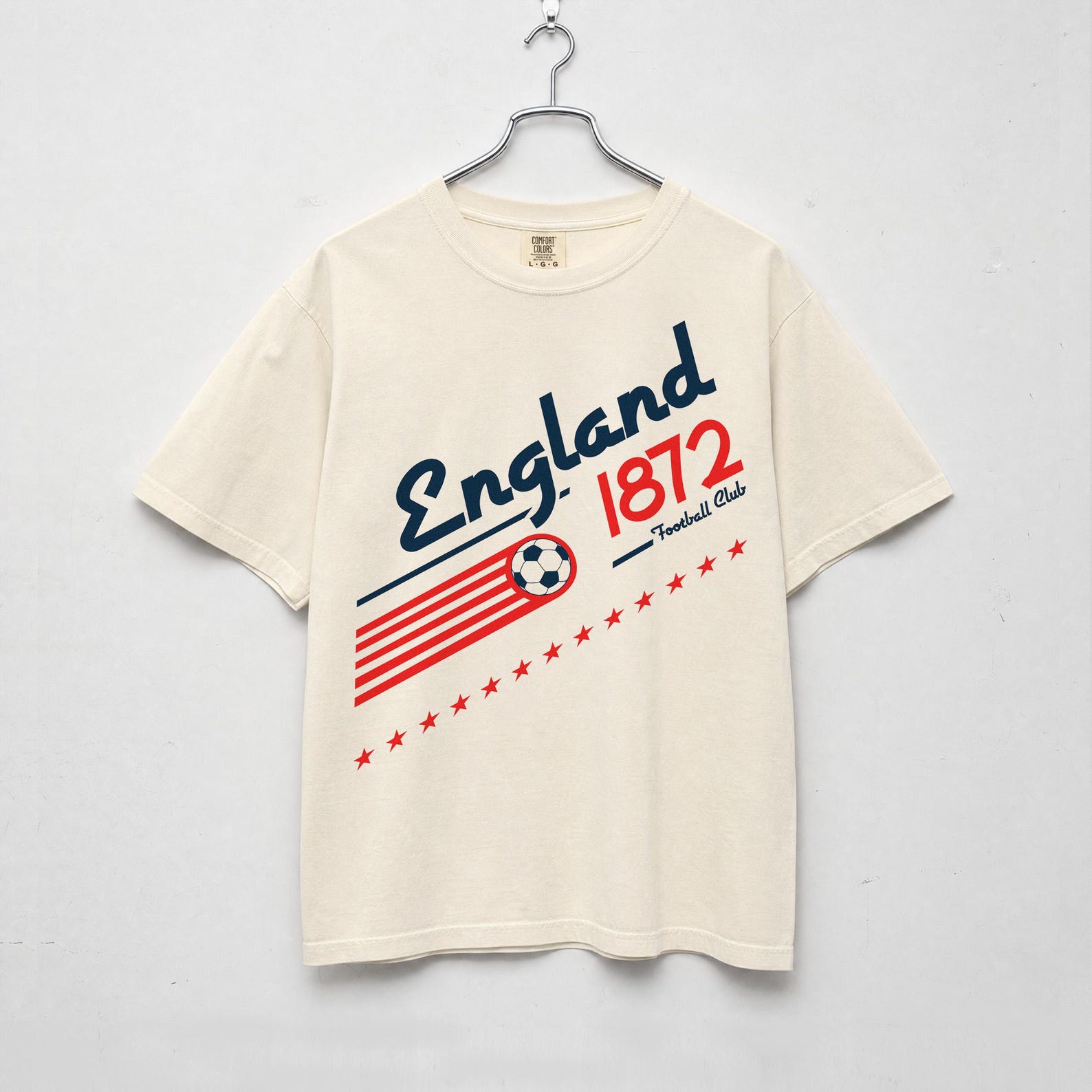England Football T-Shirt, Retro 90s UK World Soccer Team Graphic Tee S