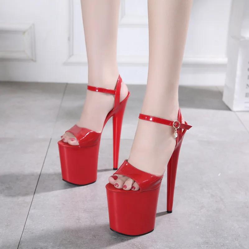 Fashion 20cm European Autumn Foreign Trade Nightclub Sex Women's Shoes Waterproof Platform Roman Fishmouth Lady Super High Heel Sandals