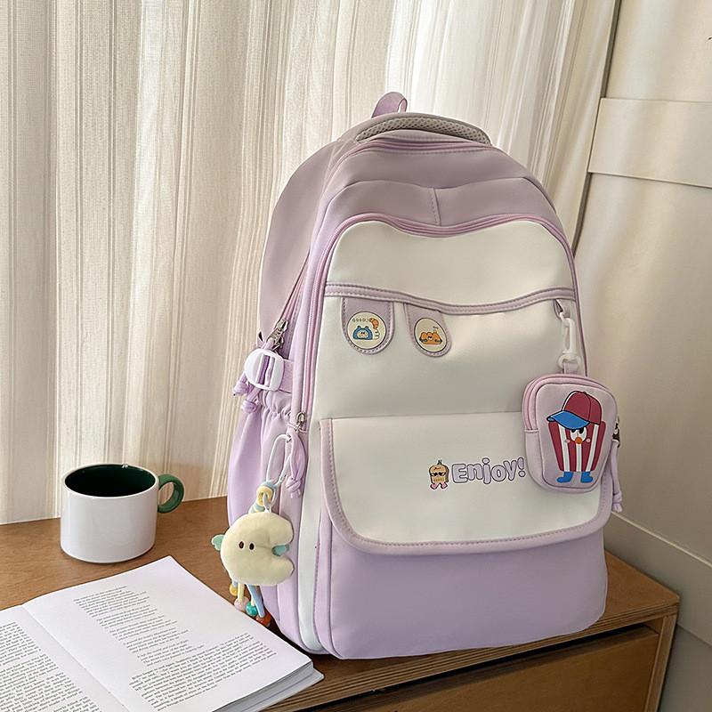 Lightweight Youth Backpack Computer Bag With Color Block Design For School Use
