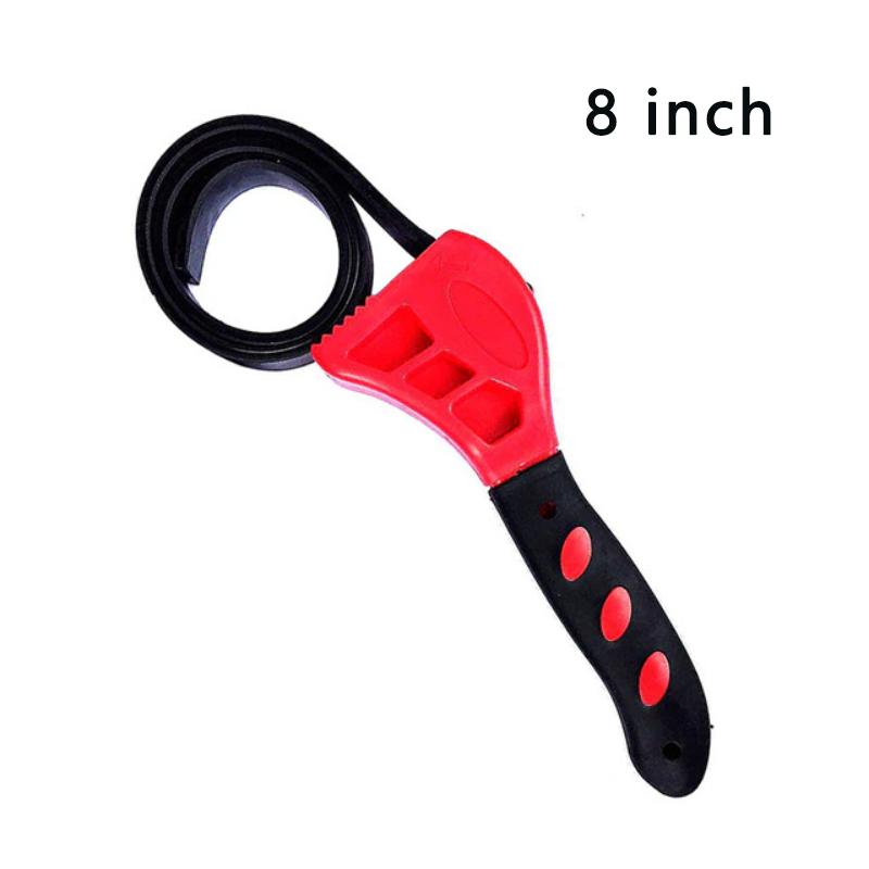 6/8 Inch Belt Wrench Oil Filter Spanner Set Rubber Band Wrench Can Opener Adjustable Water Pipe Pipe Car Repair Home Tools