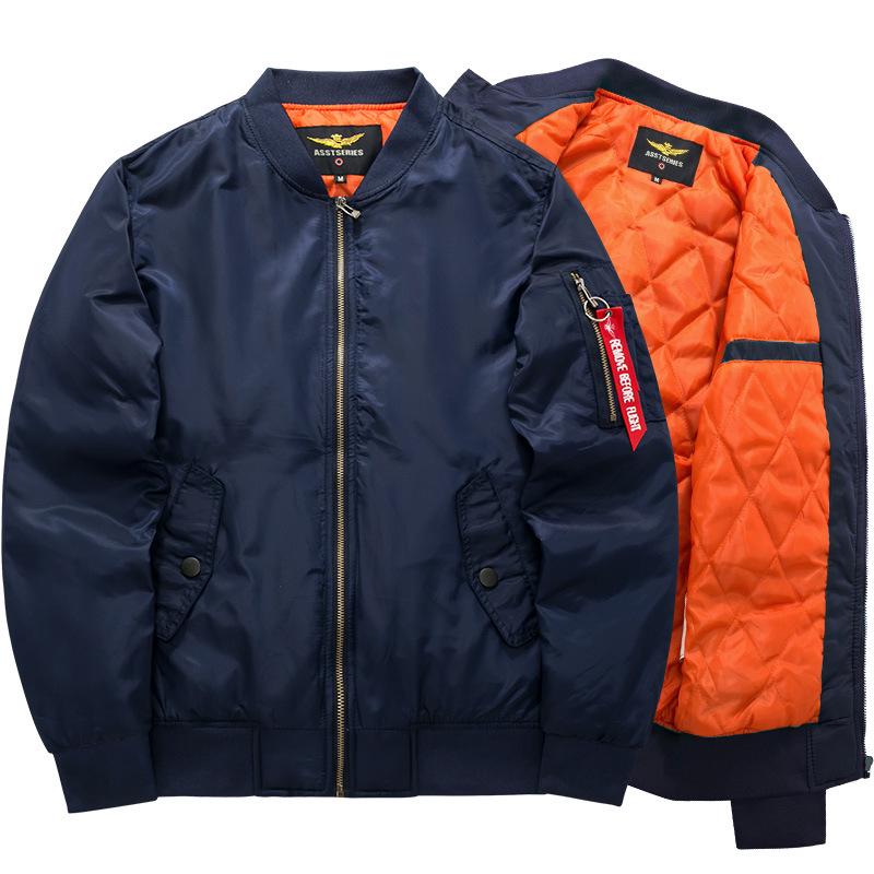 Men's Plus Size Stand Collar Cotton Jacket - Autumn/Winter Casual Loose Fit, European/American Style, Aviator Design, Available Up To 6XL.