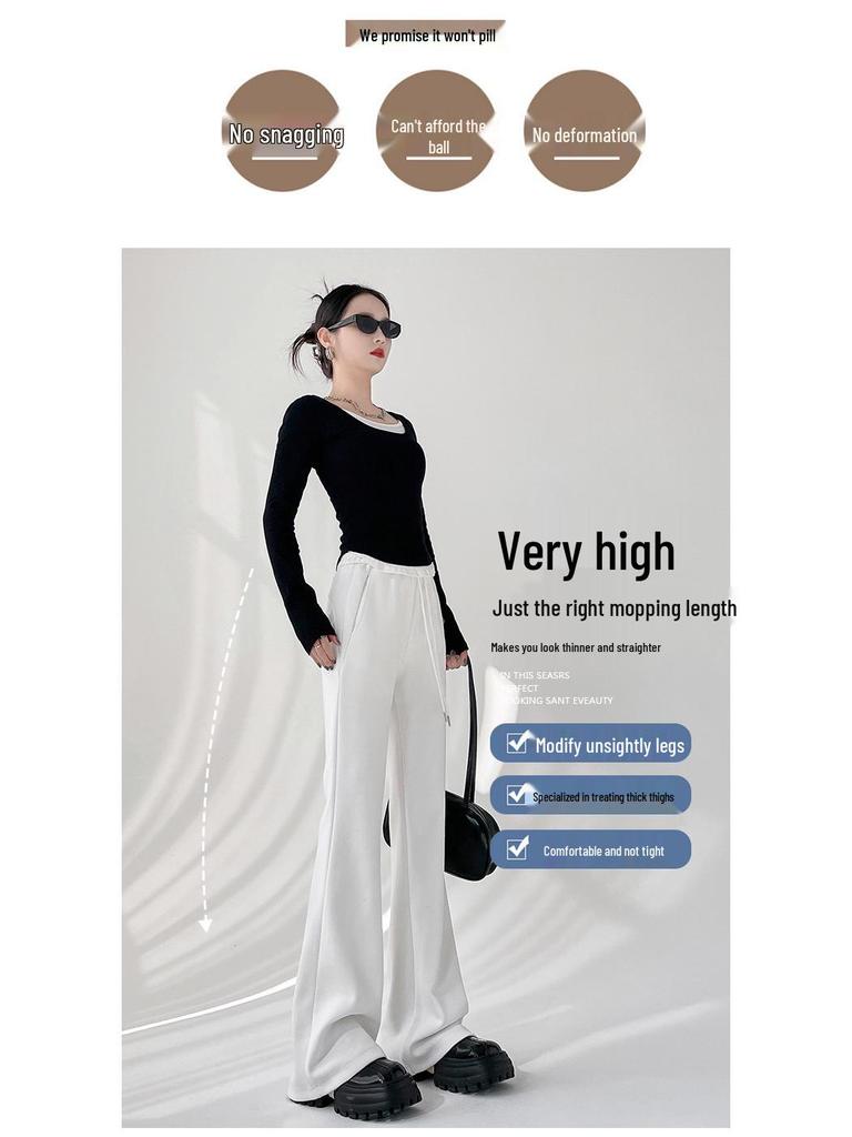 Damen Schwarze High Waist Schlankmachende Micro Flare Hose - 2025 Frühling/Sommer Freizeitsporthose