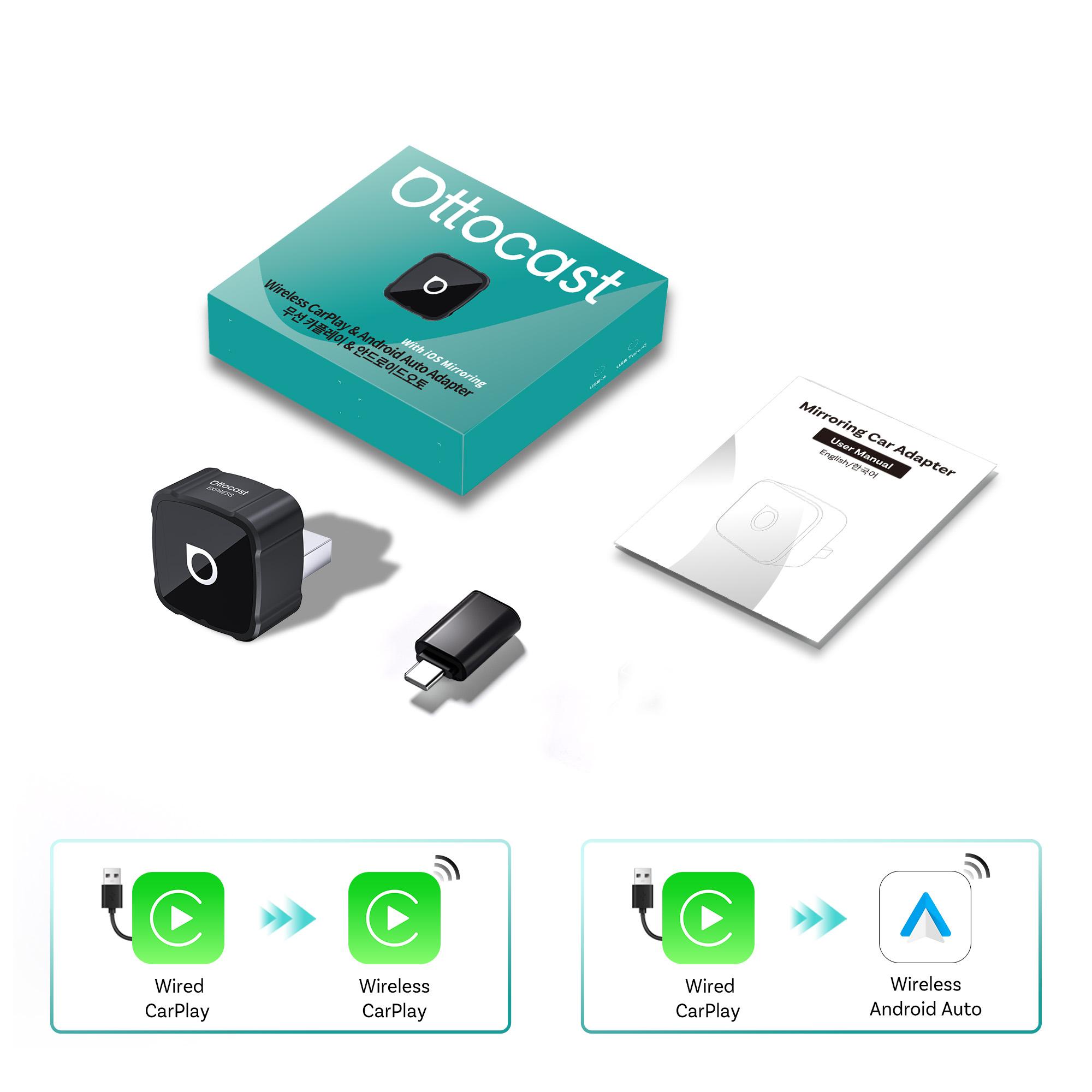 

OTTOCAST 3 in 1 MINI AIR Adapter 4.0 Cube Dongle 2026 Wireless CarPlay Android Auto for iOS Screen Mirroring Car Accessories ottocast offical