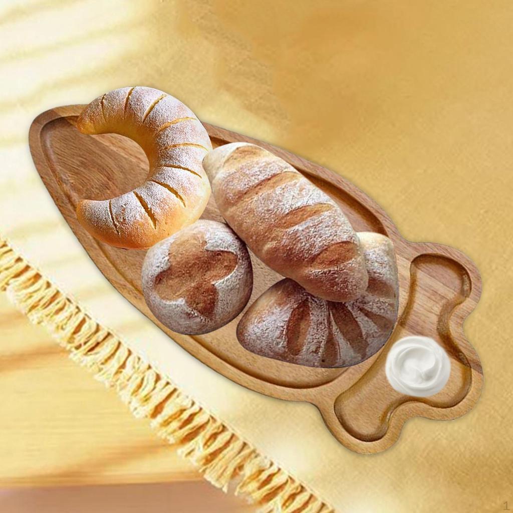 Wood Serving Tray Food Platter Dried Fruit Plate for Tea Vegetable