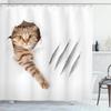 Raining Cats and Dogs Shower Curtain Funny Cartoon Cute Animal Hilarious Pets Playing Water Polyester Waterproof Bathroom Panels