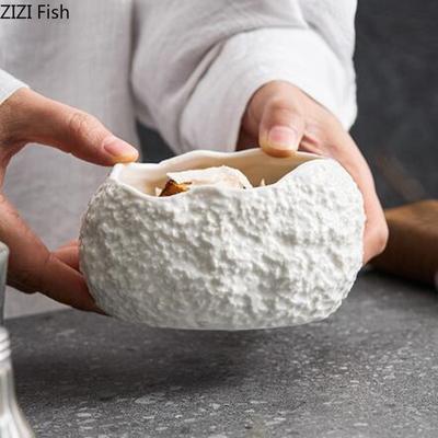 Keramikschüssel mit Felsenmuster, Hotelrestaurant, hochwertige Dessertschale, kreative Molekularkoch-Reisschüssel, Küchengeschirr für Zuhause