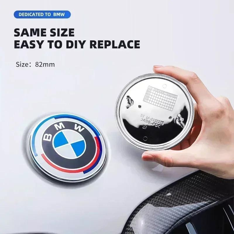 Interior Mouldings 82mm 74mm rear boot badges front hood trunk Emblem logo 50th Anniversary Edition for bmw F10 F20 E46 E43 E63