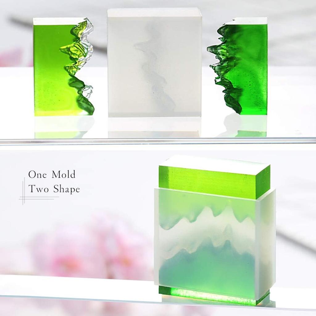 FineInno 3Pcs Mountain Resin Molds,Iceberg Silicone Molds for Epoxy Resin,Micro Landscape Casting Molds DIY Polymer Clay Craft,Paperweight
