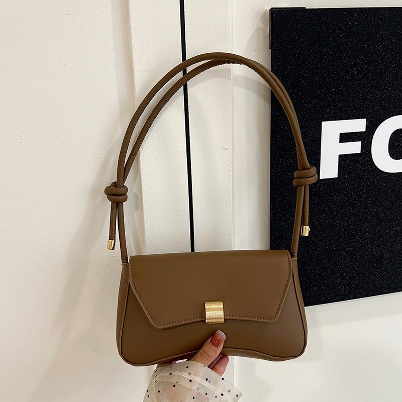 Women Retro Small Baguette Bag Vintage Underarm Shoulder Crossbody Handbag For Ladies