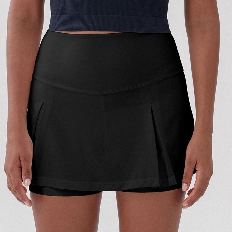 

Эластичная юбка-шорты для йоги с высокой посадкой - Спортивная юбка А-силуэта, защищающая от просвечивания Extra Large чёрный