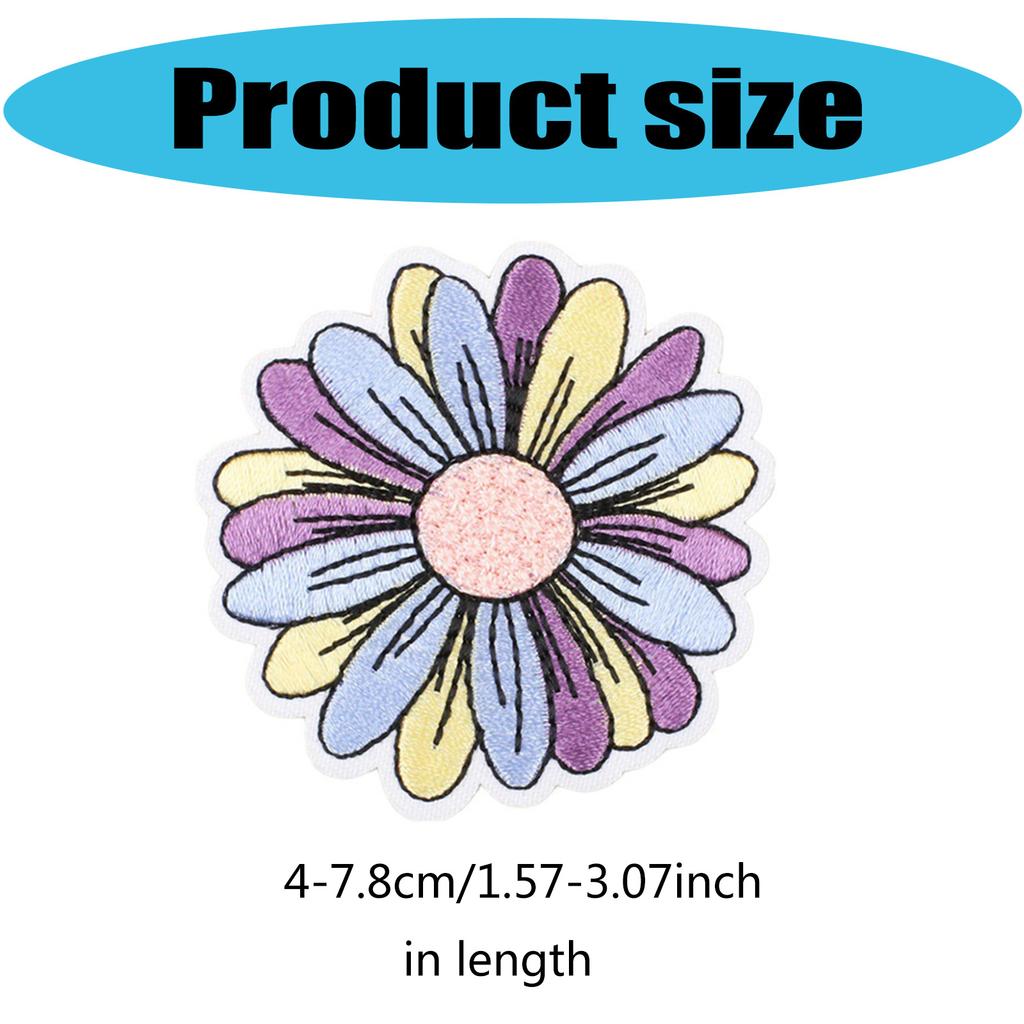Embroidered Patches Flowers Repair Patches Iron On Patches Applique Patches Cartoon Bus Sew On Patches for Clothes Bag