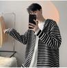 Autumn and Winter Striped Hooded Cardigan Sweater Jacket Men's Casual Trendy Brand Color Matching Versatile Student Trendy Zipper Sweater