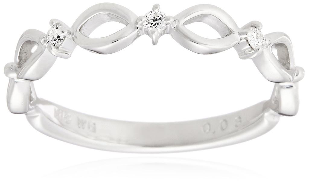 Exedia 18K White Gold Diamond Pinky Ring Japanese Size 3 AMWDRP83,