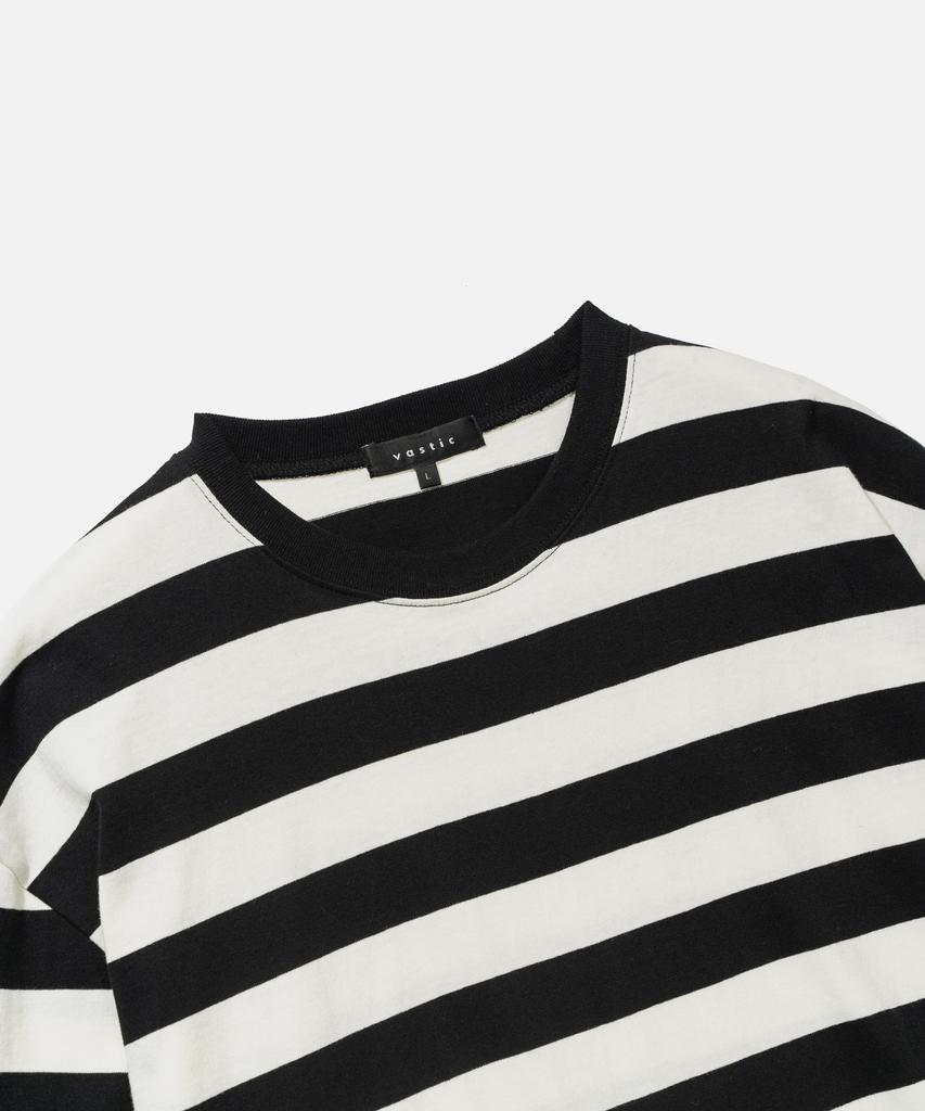 VASTIC Oversized Striped Long Sleeve_Black / White