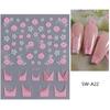 3D Bohemian Style Nail Art Stickers Blue Glitter Lace Mandala Flower Petals Evil Eye French Line DIY Manicure Sliders Decoration