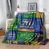 70th Birthday Celebration Blanket Comfortable Suitable for Couch Office Chair Office Four Seasons Universal Playful Design